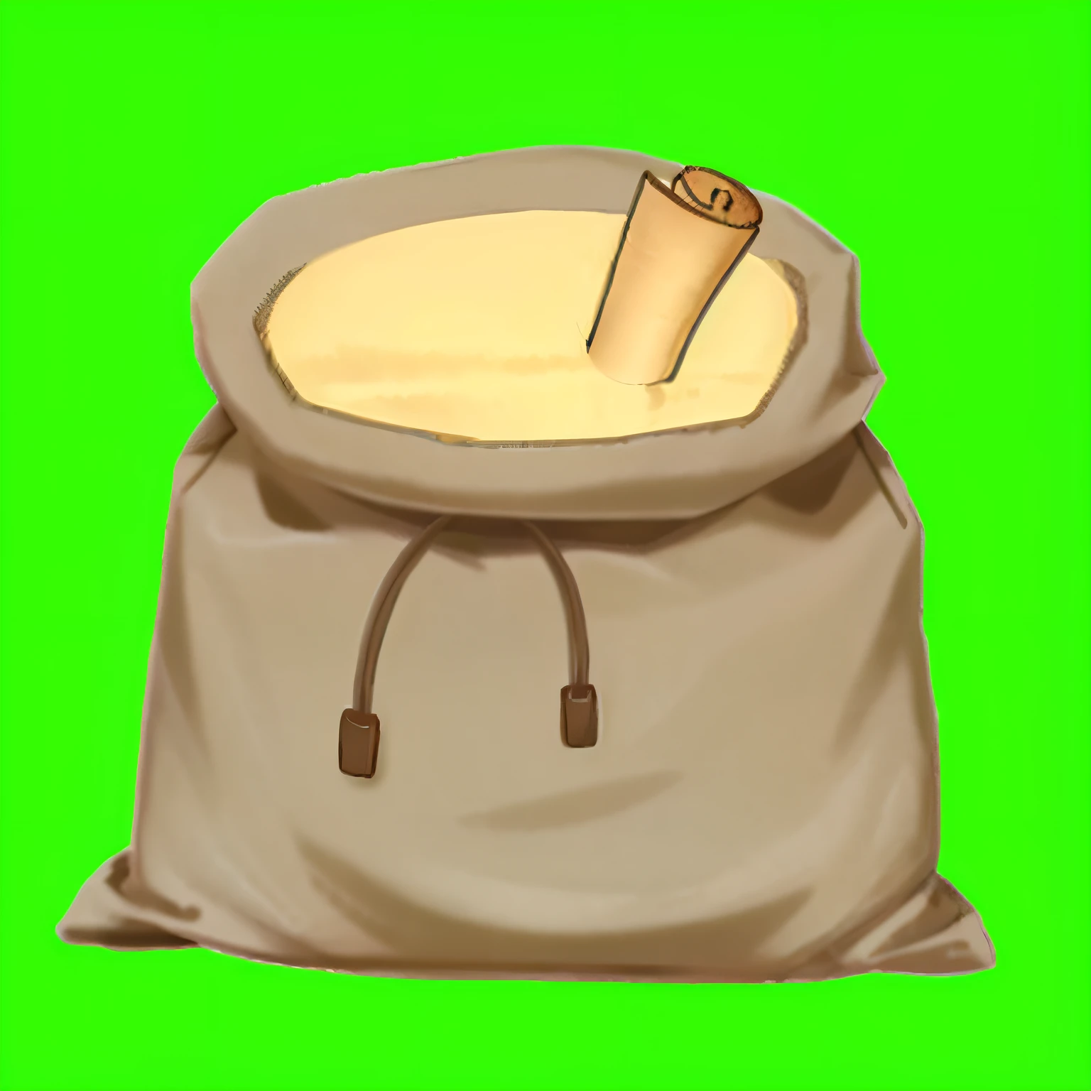 There is a bag of sand inside,There is a roll of paper inside, rpg item, item art, role-playing game items, random background scene, bag, Sacoche, rpg game inventory item, parchment, rpg background, 2 d render, animation, drawn image, carrying big sack, game icon asset, inventory item, wikihow illustration, Fluid bags, added detail