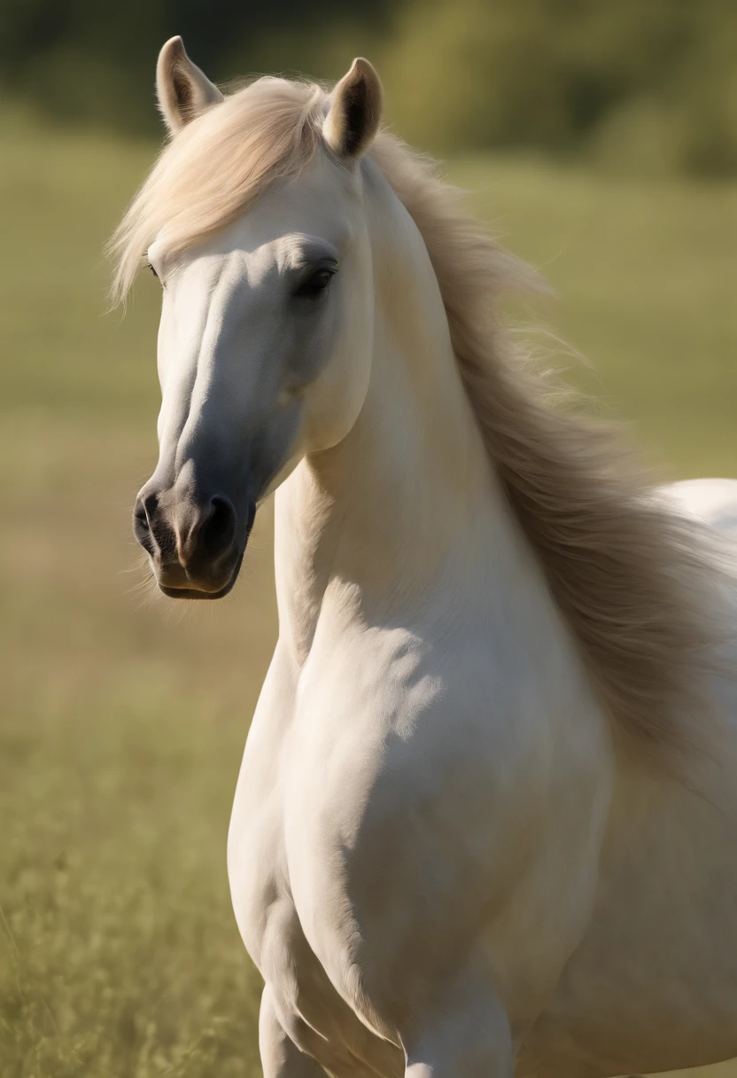 (Best quality,4K,A high resolution,Masterpiece:1.2),Ultra-detailed,Realistic,sportrait,Giant horses,Galloping stallions,full bodyesbian,elegant,Graceful,Strong presence,rippling muscles,flowing mane and tail,Curved neck and arched back,Sharp focus,intense eyes,The nostrils buzz,Hoofs hit the ground,Dust flying in the air,Graze on green meadows,Magnificent creatures,Imposing body,Robust construction,Vivid colors,Soft lighting,Subtle shadows,neutral color palette.