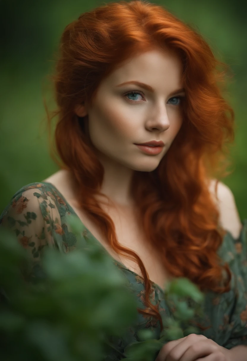 redhead girl, schaut in die Kamera