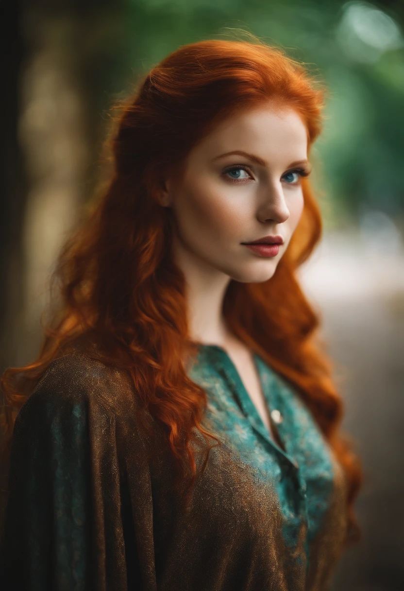 redhead girl, schaut in die Kamera