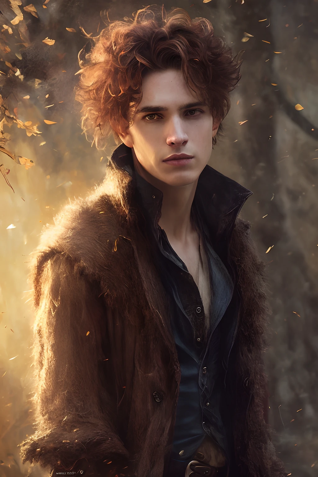 a male portrait of a hyperdetailed  in the style of a bellatrix from harry potter and a rogue dnd character,ginger hair, (pleasant:1.3) thoughtful expression, full body, conjuring magical energy, cinematic shot on canon 5d ultra realistic skin,  Fabian Perez Henry Asencio, Jeremy Mann Marc Simonetti fantasy magical horror atmosphere, (highly detailed environment:1.3)