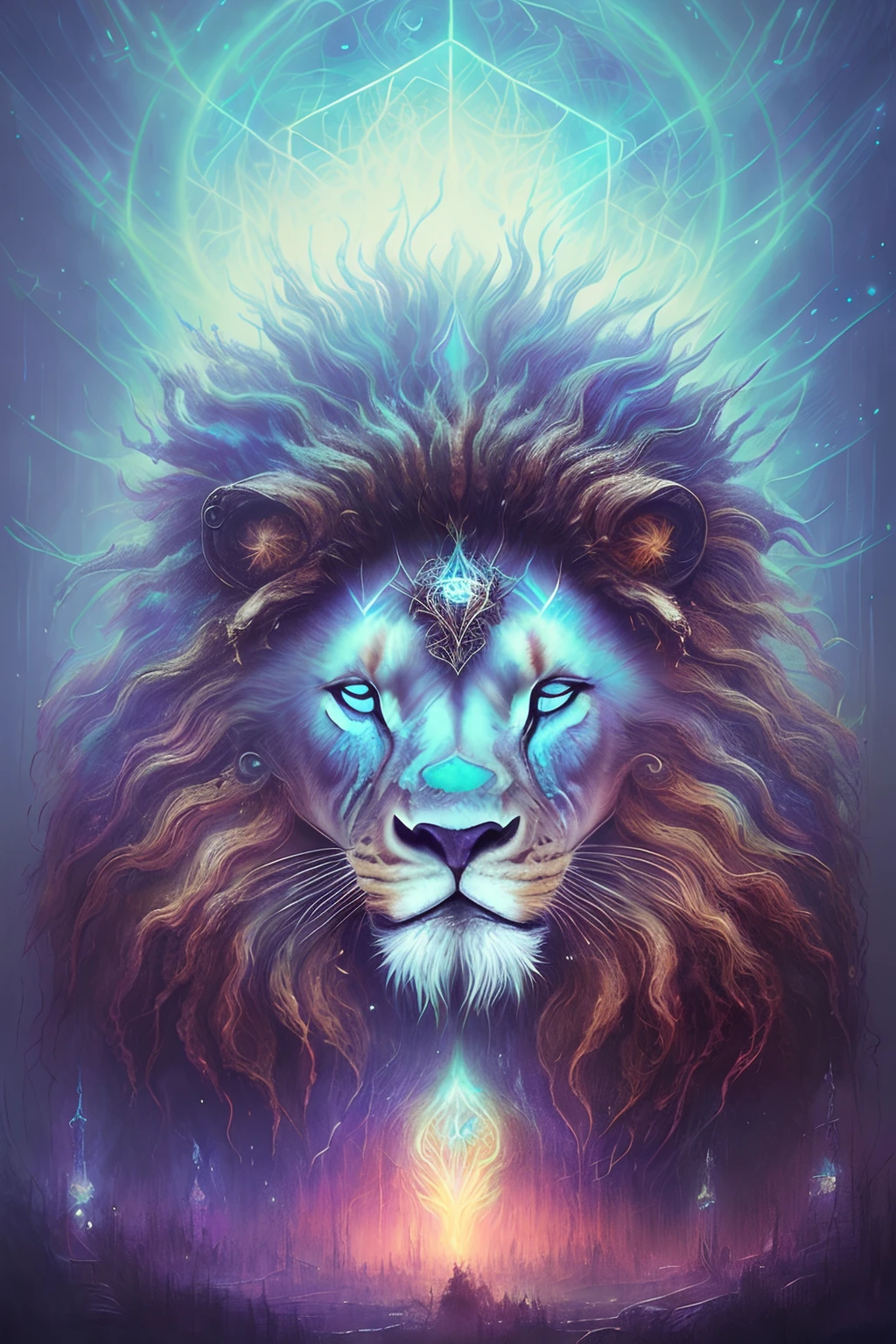 galactic lion with a lot of hair on it's head, third eye, staring at something in the distance, intricate details, electric, fantasy art, Anato Finnstark, emulsion painting, highly detailed, misty
rutkowski, hdr, hyperdetailed, rim light, faded, dim