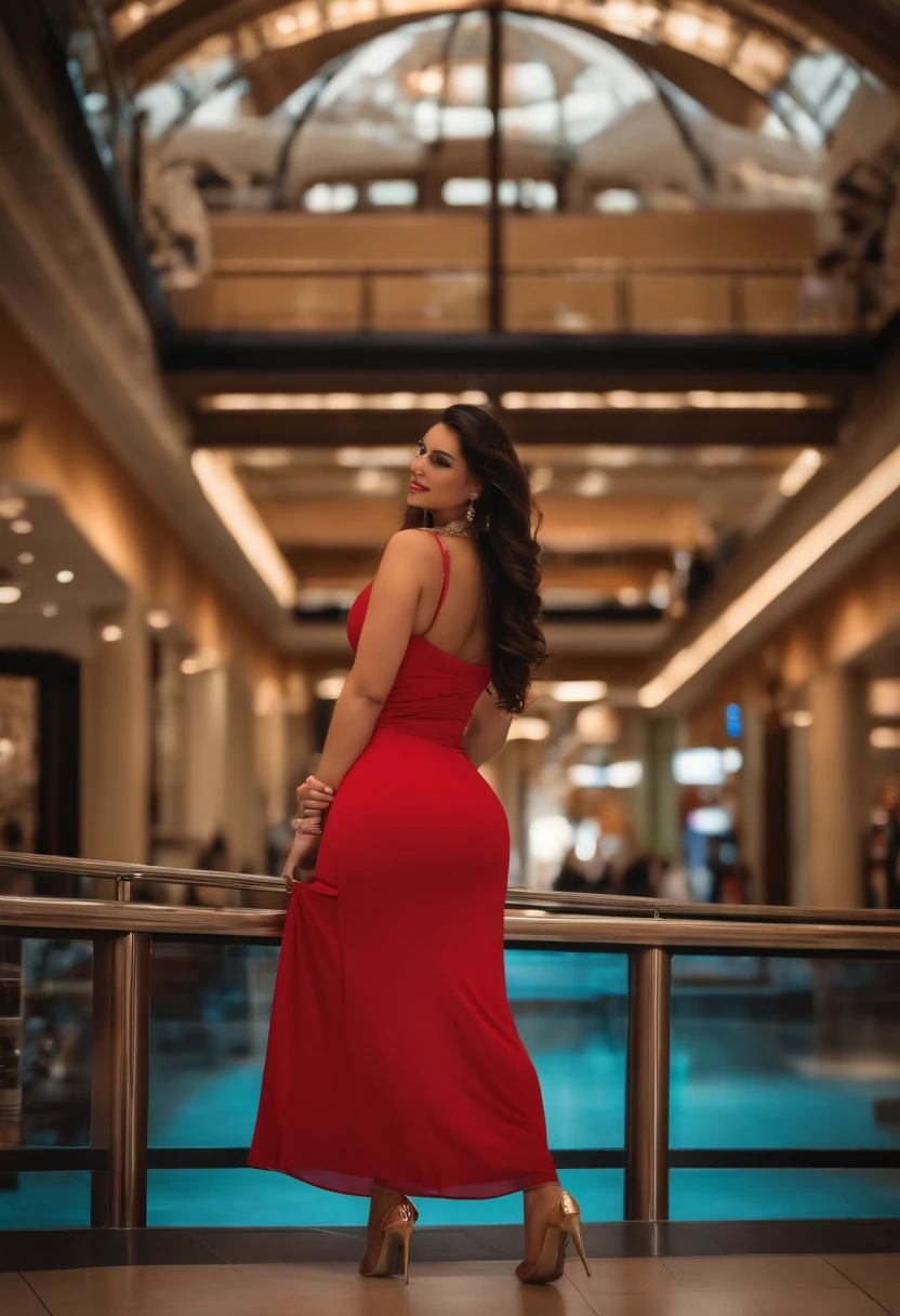 big ass and big tits in the mall