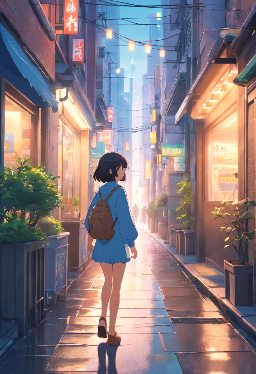 (masterpiece), highly detailed, unreal engine, 4k, 1girl walking in a city