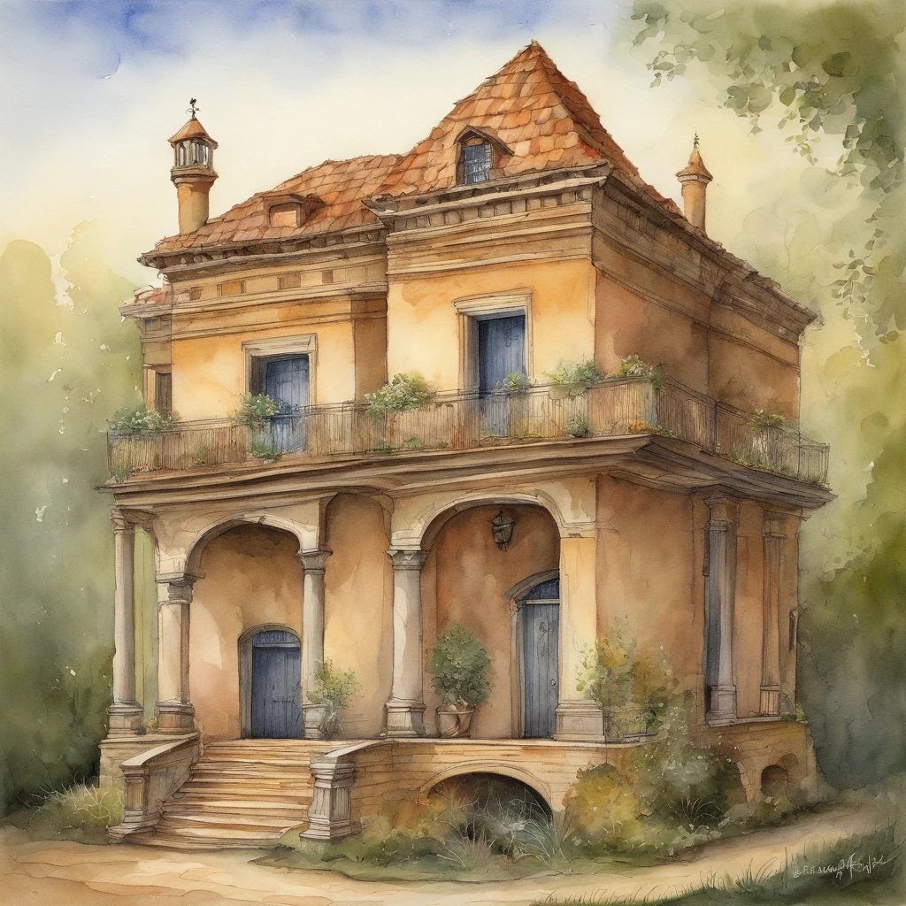Illustrate a lavish mansion with a high wall surrounding it while homeless individuals sit outside, underscoring the contrast between wealth and poverty, in the style of pawel kuczynski, avoid smudging, ultra detailed
