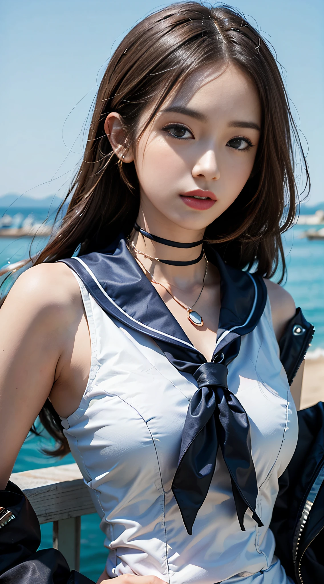 Highly detailed CG Unity 8k), (Highest quality),(Very detailed),(Ultra-high resolution), 1 female, (Sailor suit:1.4), (Rope Bondage:1.4), (Tying a woman's breasts with rope;1.3), (Bind someone's arms with a rope:1.3), (tying someone up with a rope:1.3), (Tie your knees with a rope:1.3), (Tie your ankles with rope:1.3), Gagged with a white cloth, Dark Blue Skirt, classroom, (Black Hair:1.4), high school girl, (Black Stockings:1.4), (Black garter belt:1.3), ((Brown Loafers)), Crying face, (hair band:1.4), Blur the background, Blur the background, Put your arms behind your back, bound, From behind, Ticker, Looking over your shoulder,
information