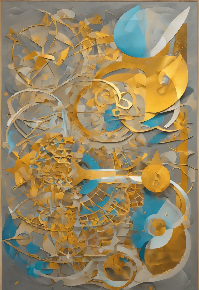 The image is a canvas in shades of gray and blue, with elements that merge and contrast at the same time. In the center of the canvas, there is a shape that resembles a human brain but is stylized to appear mechanical and digital. The front part of the "brain" is composed of straight lines and sharp angles, like electronic circuits, while the rear part is more organic, with smooth curves and rounded forms.
On the left side of the canvas, there is a series of lines of code, represented as sequences of numbers and letters, flowing toward the mechanical "brain." These lines of code are organized in complex patterns but are interrupted by broken fragments that resemble cracks on a surface.
On the right side of the canvas, there is a series of "thoughts" or cloud-like forms in shades of yellow and gold, representing the pursuit of happiness and inner peace. These cloud forms are dispersing, as if they were being dissipated by the mechanical "brain."
In the center of the canvas, there is a diagonal line that separates the mechanical "brain" from the right and left sides of the image, symbolizing the division between the desire to be impersonal and the internal conflict.
The overall composition of the artwork evokes the idea of an internal conflict between the pursuit of objectivity and the pursuit of personal happiness, with digital and organic elements interacting and contrasting. It is an abstract representation of the complexity of human psychology and the internal struggles we often face in seeking emotional balance.