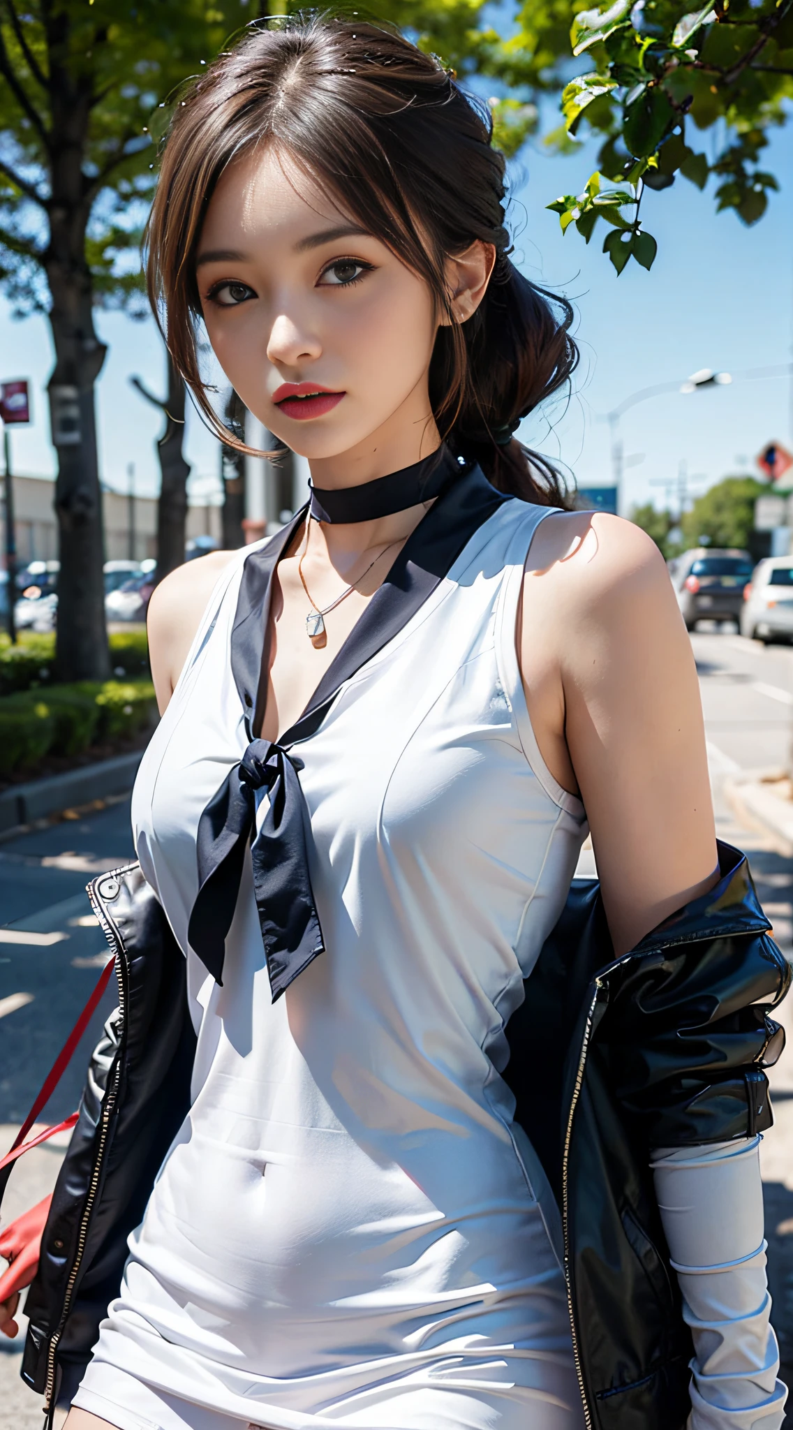 (Cat ears:1.3) , high school girl,