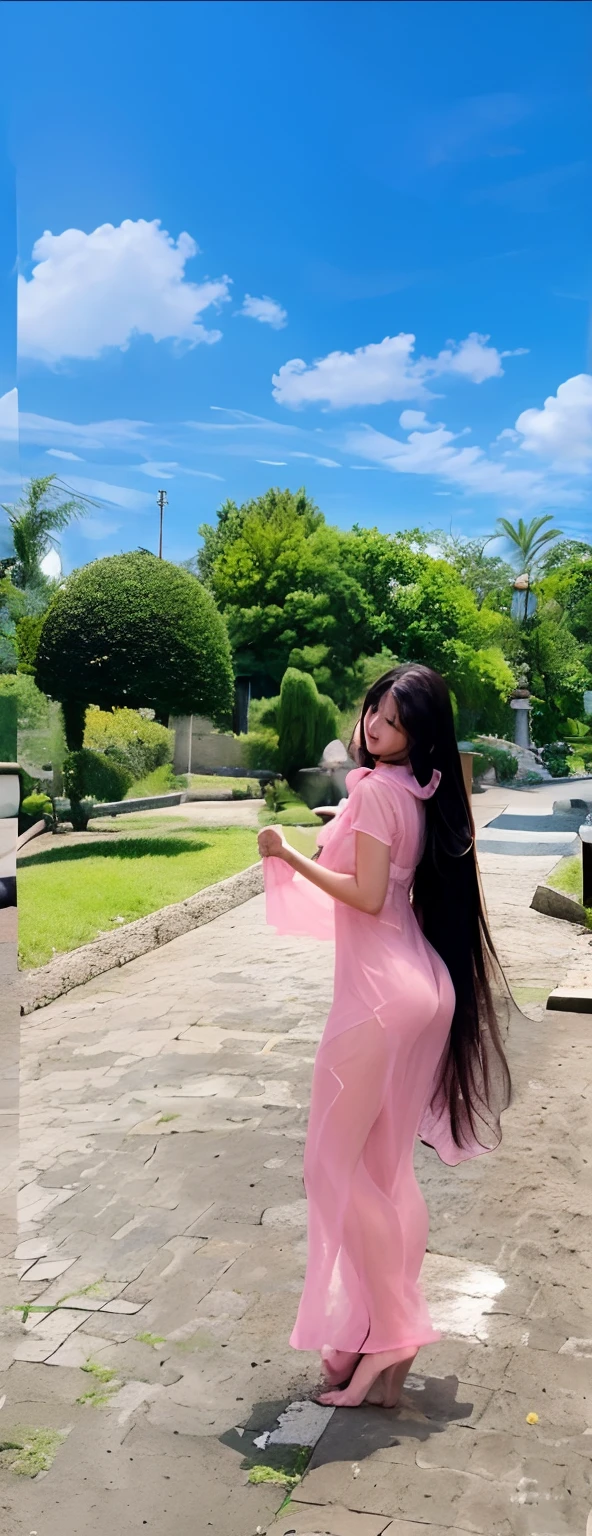 8k, masterpiece, RAW photo, best quality, photorealistic, extremely detailed CG unity 8k wallpaper, Depth of field, Cinematic Light, Lens Flare, Ray tracing, (extremely beautiful face, beautiful lips, beautiful eyes), intricate detail face, ((ultra detailed skin)) 1girl, in the dark, deep shadow, pretty Asian girl, idol,(very slim slender fit-muscled body:1.3), ((looking at viewer)),(big smile:1.3), (cityscape, blurry background), (dim lights, rooftops, veranda), pretty girl, earrings, bracelets, necklace, clear eyes, walking , front shot, (pale skin), face forward, (big eyes), ((full body shot)), ((black silk Laced)), ((see-through red color sleep gown:1.3)), (brown hairs) (looking at viewer:1.3), (laced panty), open breast, medium breasts, have a sheen , (See through, pink sleeping gown :1.3), veranda