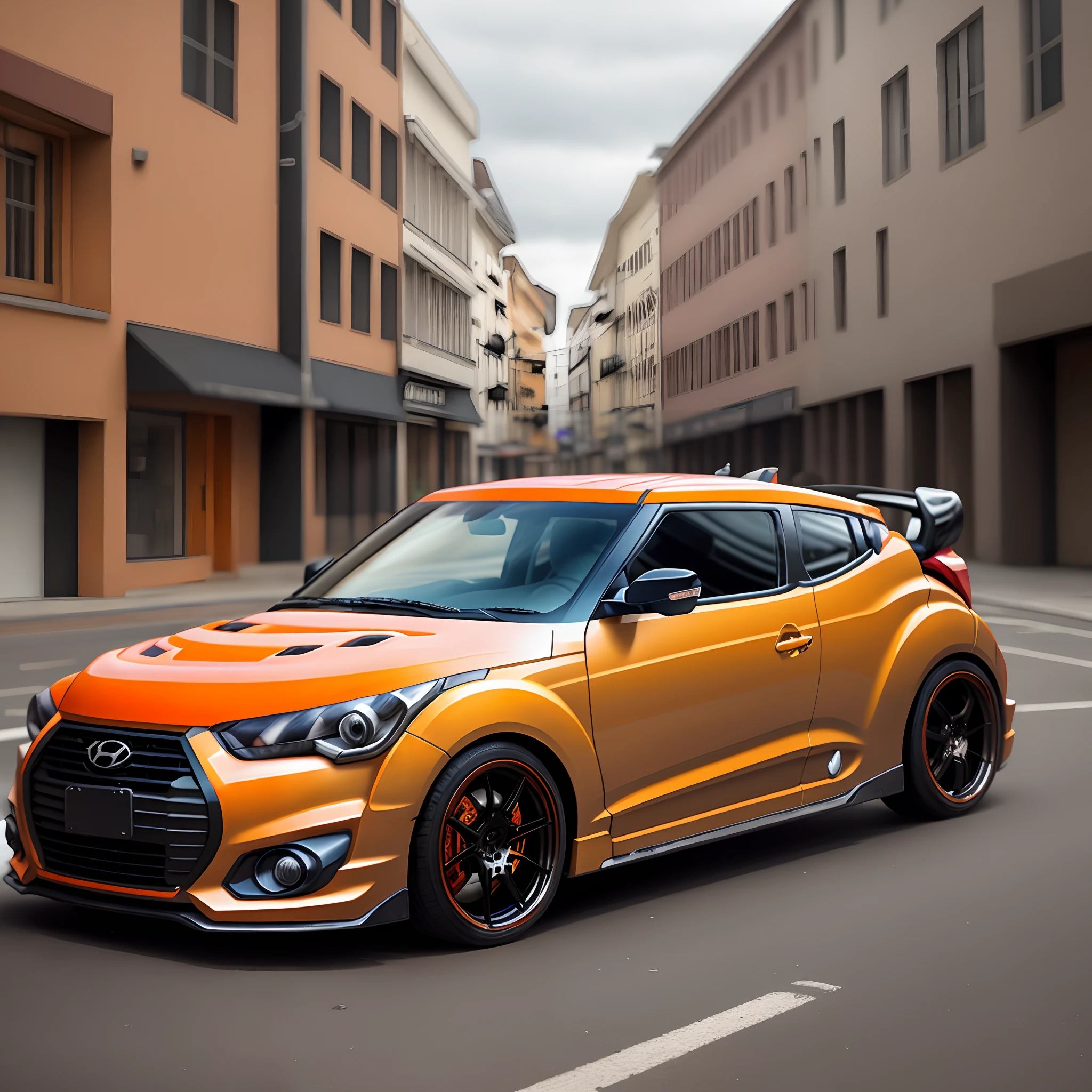 Modified orange hyundai veloster 2014