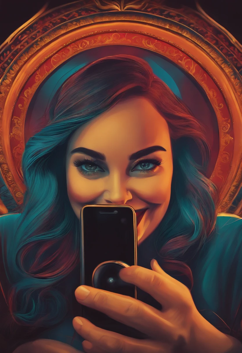 It may show a hand holding a phone with a reassuring smile on its face