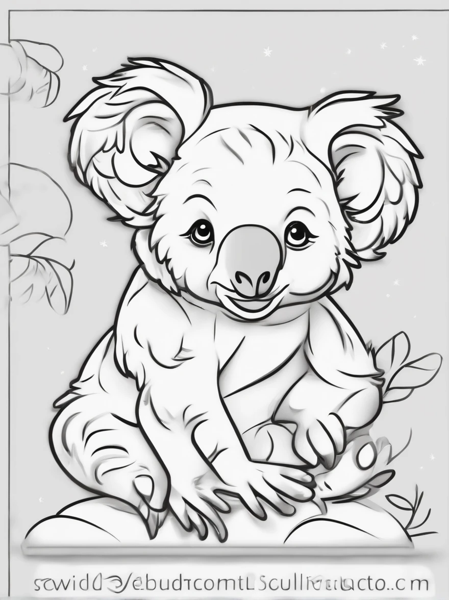 (a cute cartoon cute koala,black and white,line art,children's coloring pages,no shading,no shadows,no background,no borders),(simple design,cartoonish,cartoon style),(simple,child-friendly,playful),(minimalistic style),(vibrant colors,cute and lively),(soft lighting),(best quality)