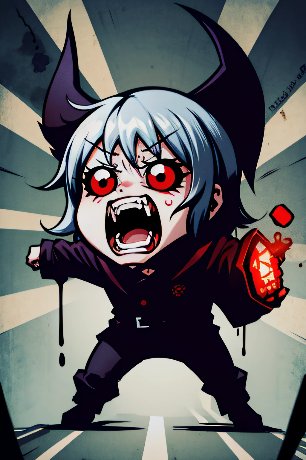 chibi Horrifying screaming ghoul