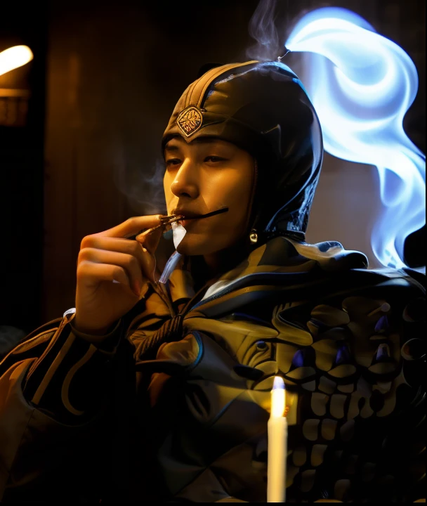 Man smoking cigarette