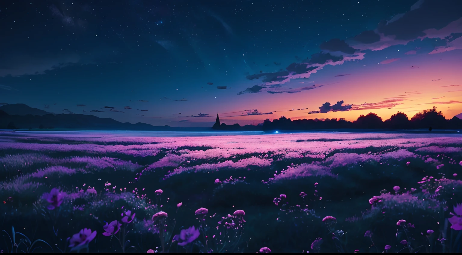 a beautiful night sky star cluster , Sternschnuppe, eine Anime-Zeichnung, inspiriert von Makoto Shinkai, Ereignis, Anime-Szene, 4k Anime Hintergrundbild, Anime Hintergrundbilder 4k, 4 k Manga Hintergrundbild, anime art wallpaper 8 k, Meisterwerk, episch, Farbenspiel, high resolution, Stirn zu sehen, Nocturnal atmosphere, Firefly, Anime-Szene, beautiful, Particularly beautiful mold, Fokus auf Nachthimmel , landschaftsbild, High-resolution, anime film