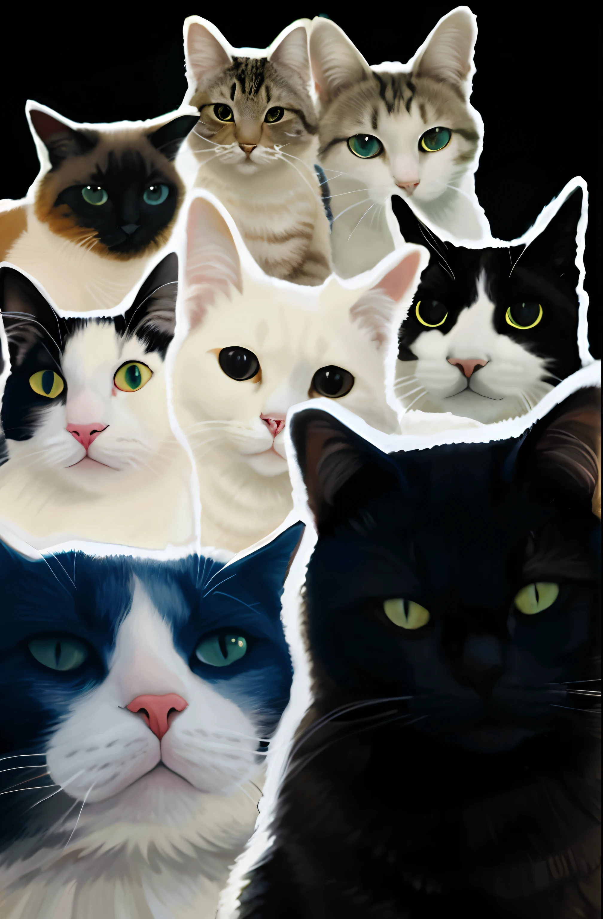 There are many cats that are all different colors and sizes, GatosGatosGatos, Gatos, Gatos! are around, foto do gato, gatos gatos dreamGatos, Someone, Banner do tema do gato, festa dos gatos, gatos, Gato, gatos bonitos, Encontro dos Gatos, gato gato dreamGatos, serious faces, Planeta dos Gatos, quanto ele faz, miau