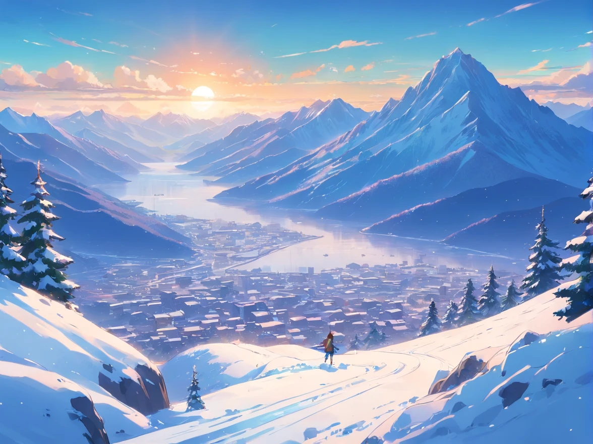 Beautiful snow-capped mountains，snow landscape，Nature views