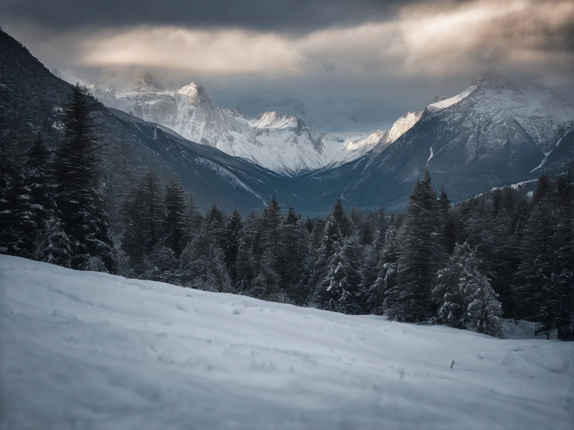 Beautiful snow-capped mountains,snow landscape,Nature views