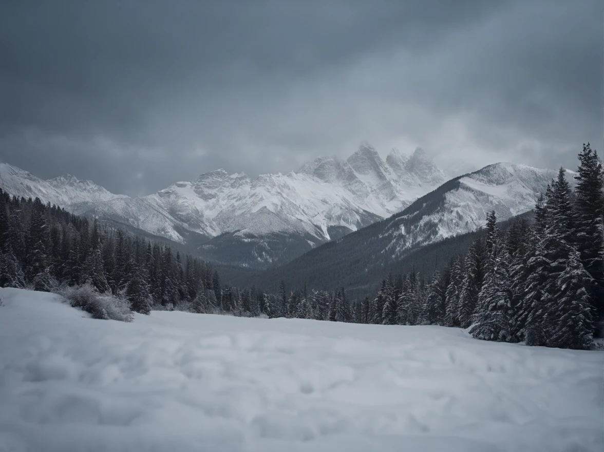 Beautiful snow-capped mountains,snow landscape,Nature views