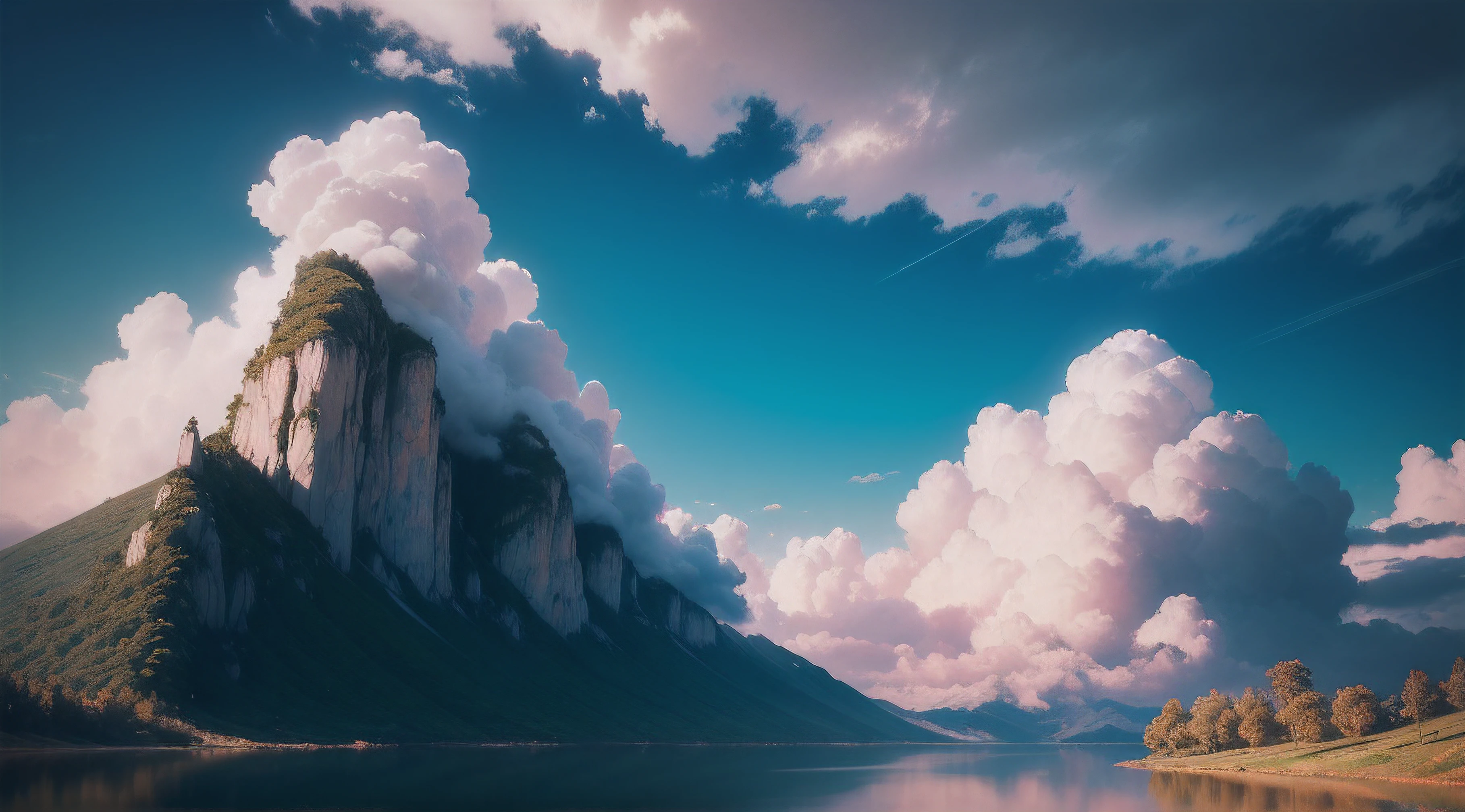 (master part), (Maior detalhe), (UHD), (4k), (octan render), (Pintura ultrarrealista), (pintado por Michelangelo), (cena calmante e apaixonada), (Detailed lighting and shadows), (realistic reflections), (Realismo de textura), (cores vibrantes), (paisagem do campo de rosa), (vivid sky with fluffy clouds), (tiro grande angular), (nuvens em camadas), (Detailed cloud formations), (Ambiente tranquilo), (profundidade de campo), (volumetric color)