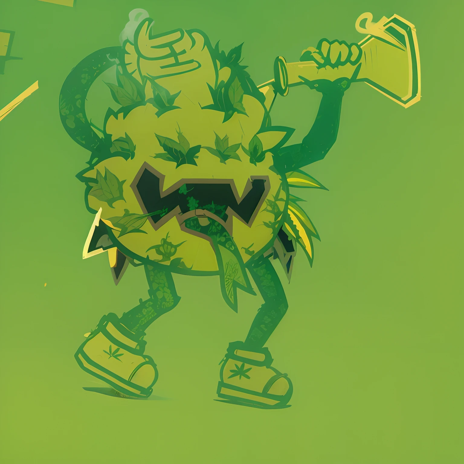 Cartoon of a green monster with sunglasses and a tennis racket, erva daninha, marca de cutie de ervas daninhas, maconha!, fundo da erva daninha, Nug Fotos, personification of marijuana, ganja, Cannabis!, Tema Maconha, # smokeweedeveryday, Dabbing, Stoner, maconha, desenhos animados de alta qualidade, maconha, arte de alta qualidade, fumar maconha, cartoonish funny, folha de vas