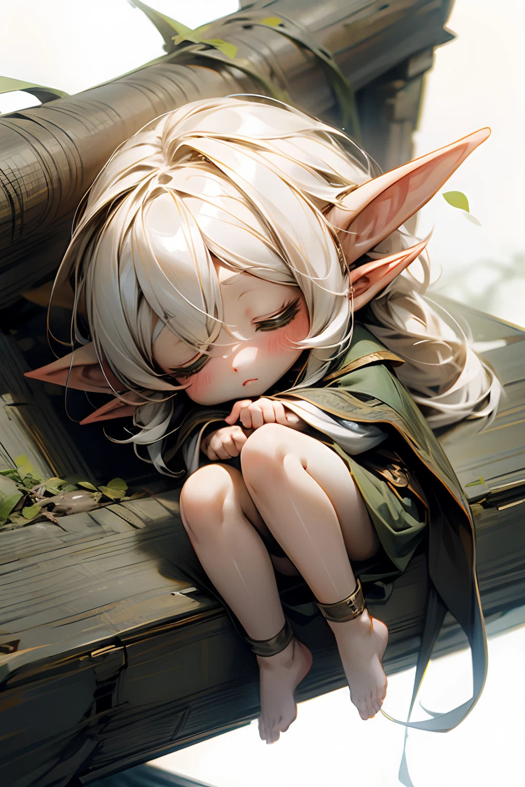 Chibi, sleepy elf girl