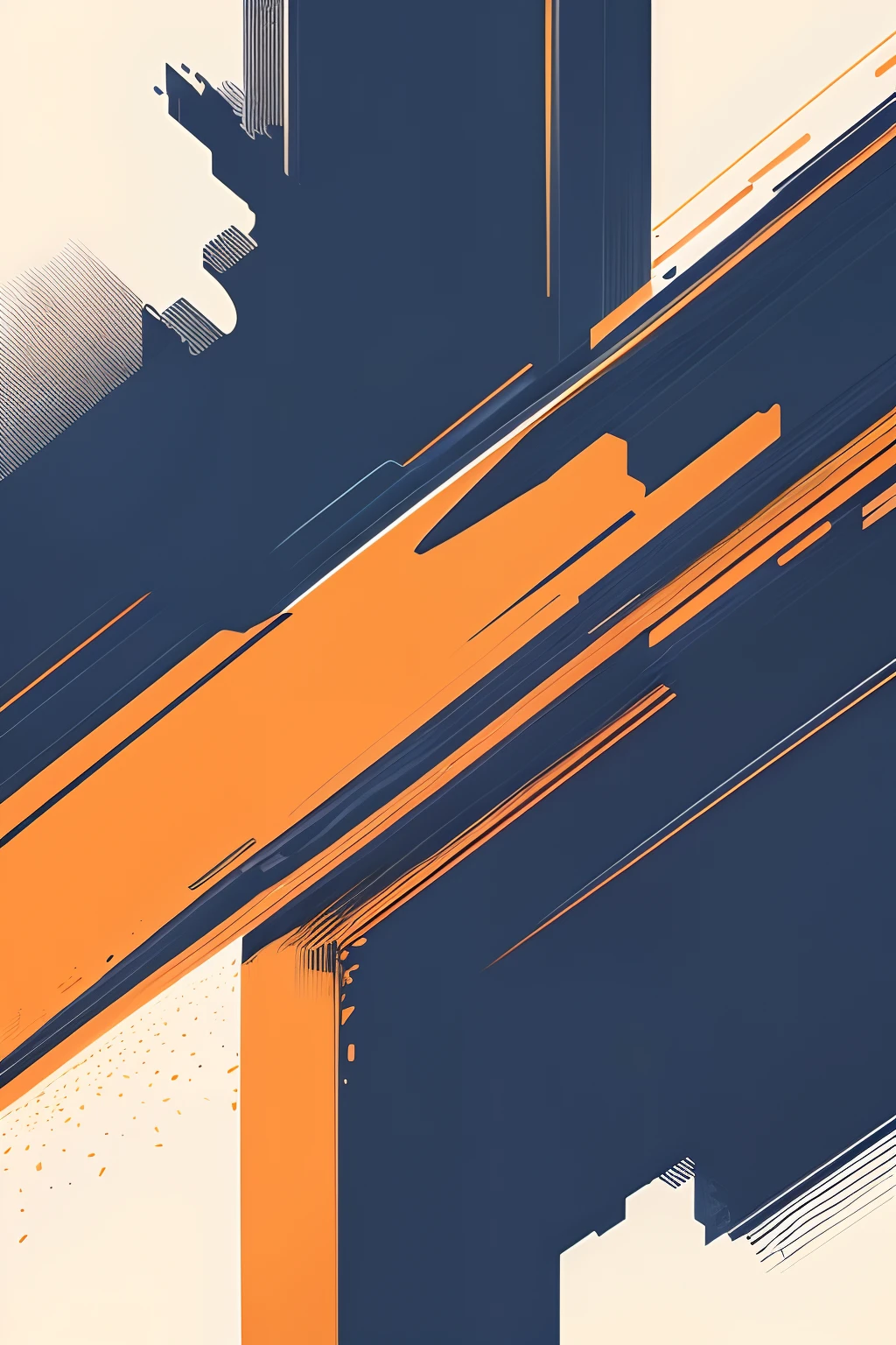 crie uma imagem de fundo, abstract that resembles something comfortable with straight lines with navy blue and orange