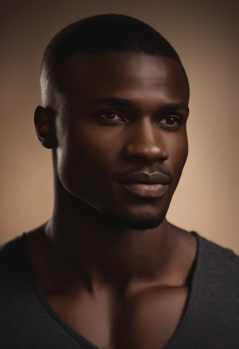 photography, handsome african male perfection, strong jawline, full lips, Roman nose, no hair, brown eyes, hyper realistic, 8k --v 4