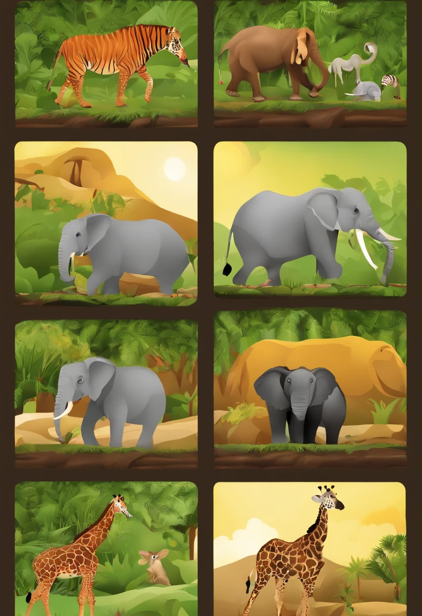 Zoo animals animation graphics for kids