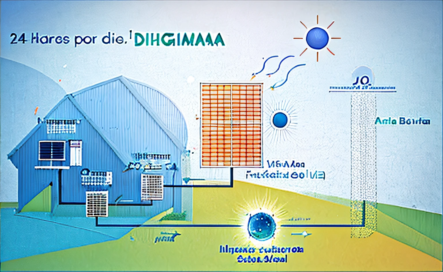 diagramaa de um sistema solar com um sol e um painel solar, solar, circular, energia solar, Pv, Directed by: Dionisio Baixeras Verdaguer, ofuscar, Directed by: CeFerí Olivé, description, por Xul Solar, eficiente, energia, sol de inverno, diagrama, inspired by João Artur da Silva, centro