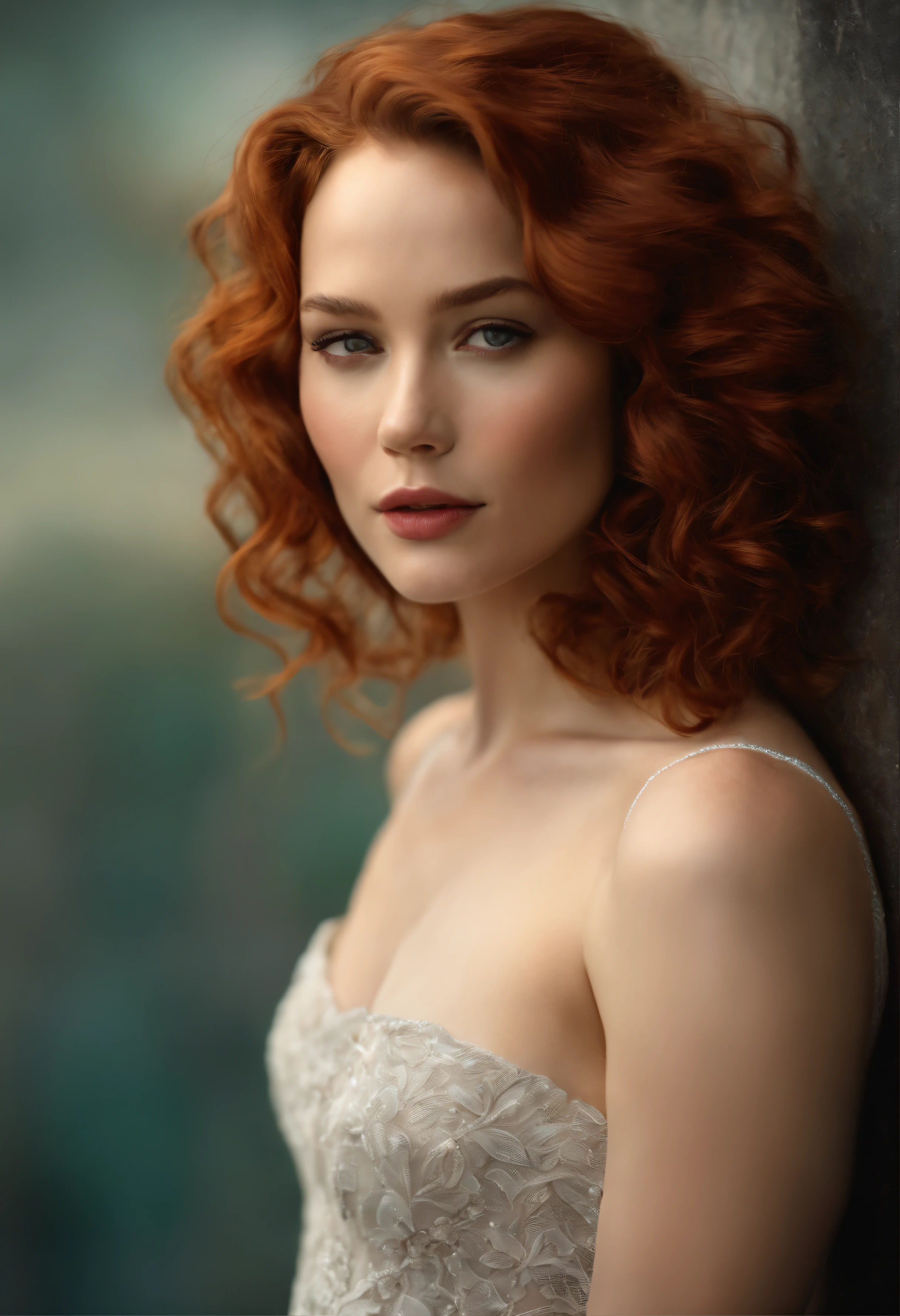 a girl who is the mix between Jennifer Lawrence, Keira Knightley, Scarlett Johansson, Emma Stone et Kate Winslet. With red curly hair.