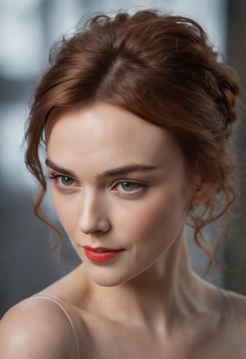 photo of scarlet johansson, beautiful woman hair updo upsweep, red head, laying in bed (spreading legs), (full body:1.3), sexy figure, (big boobs:1.3), (laced stockings),(masterpiece) (best quality) (detailed) (8k) (HDR) (wallpaper) (cinematic lighting) (sharp focus) (intricate)