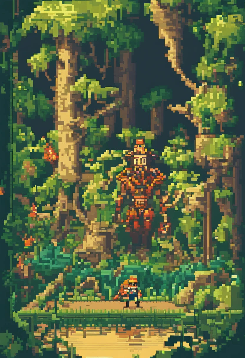 jeune aventuriere, jungle, monstre squelette