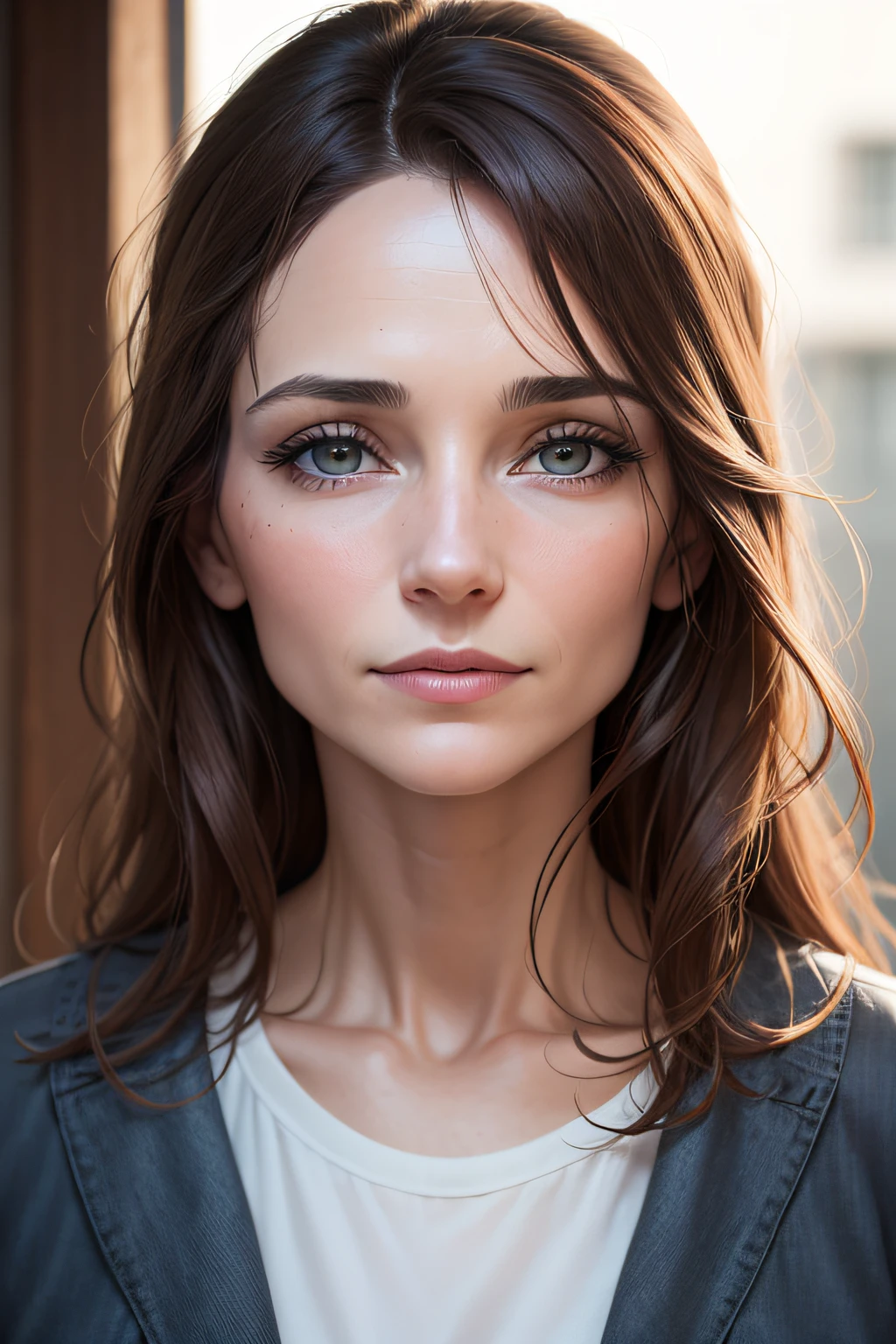 un visage realiste d une femme de 40 ans bien dan sa peau