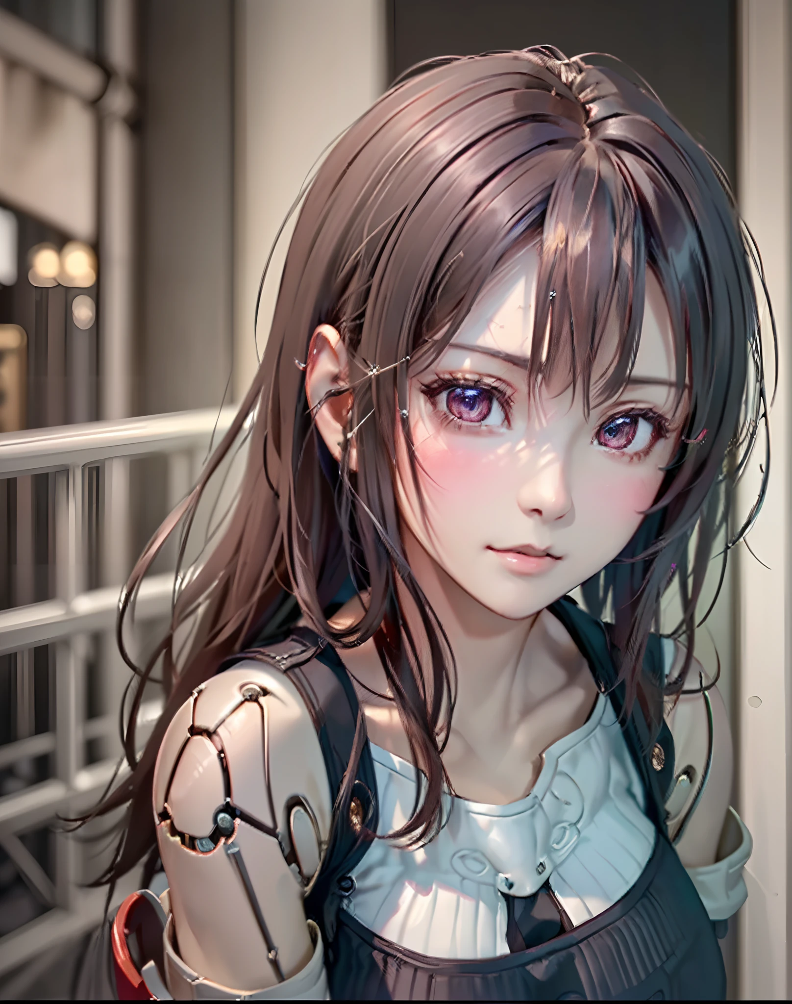 (((masutepiece))), ((((Best Quality)))), ((((Ultra-detailed))), (High Definition CG Illustration), ((extremely delicate and beautiful face)),(Cute and delicate face ), Cinematic Light, ((1 Mechanical Girl)), Solo, Whole body, (Machine-made joints: 1.4),...