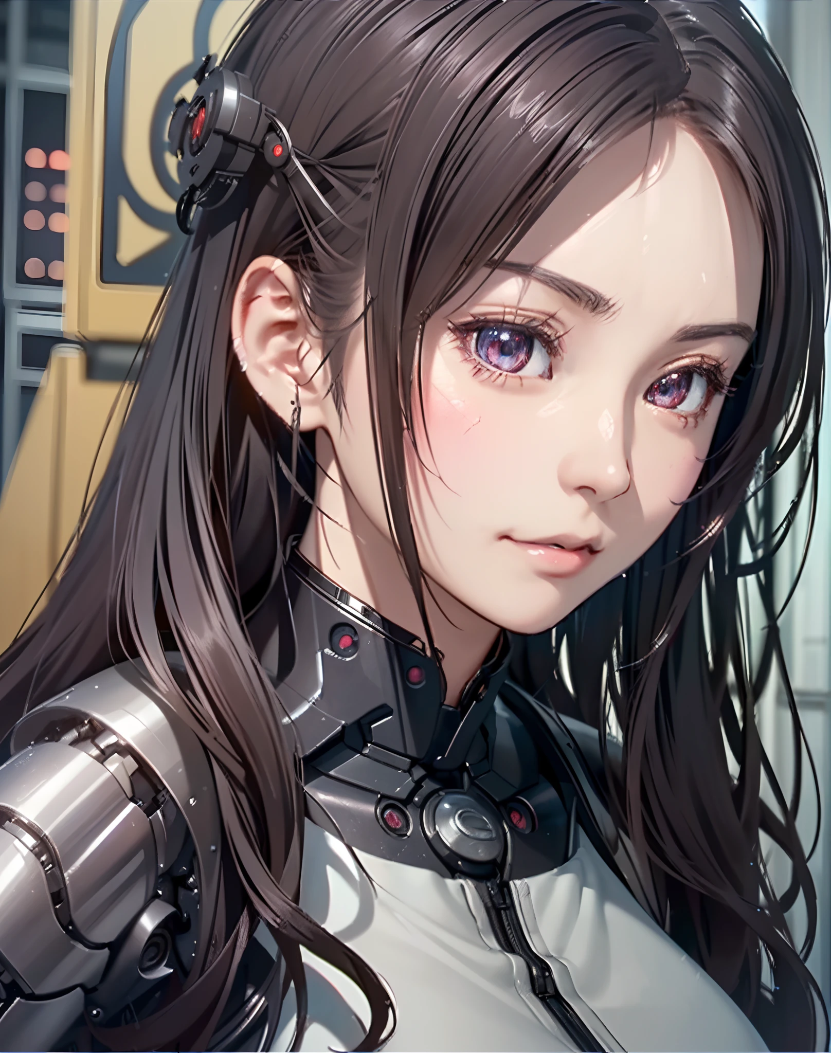 (((masutepiece))), ((((Best Quality)))), ((((Ultra-detailed))), (High Definition CG Illustration), ((extremely delicate and beautiful face)),(Cute and delicate face ), Cinematic Light, ((1 Mechanical Girl)), Solo, Whole body, (Machine-made joints: 1.4),...