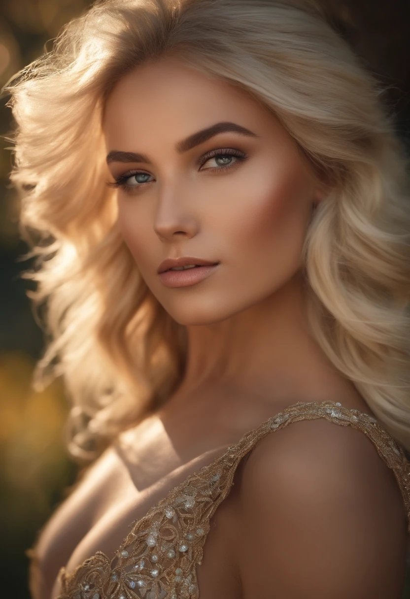 mujer joven RUBIA, fusion of Mia Malkova and Gal Gadot, ultra realista, meticulosamente detallado, posando desnuda, maquillaje sutil, cabello ondulado y brilloso, pechos medianos a grandes, rasgos hermosos, cuerpo hermoso y voluptuoso, mirando con lujuria la camara