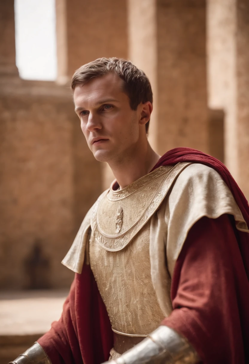 Emperor caligula in an ancient Roman court room majestic powerful
