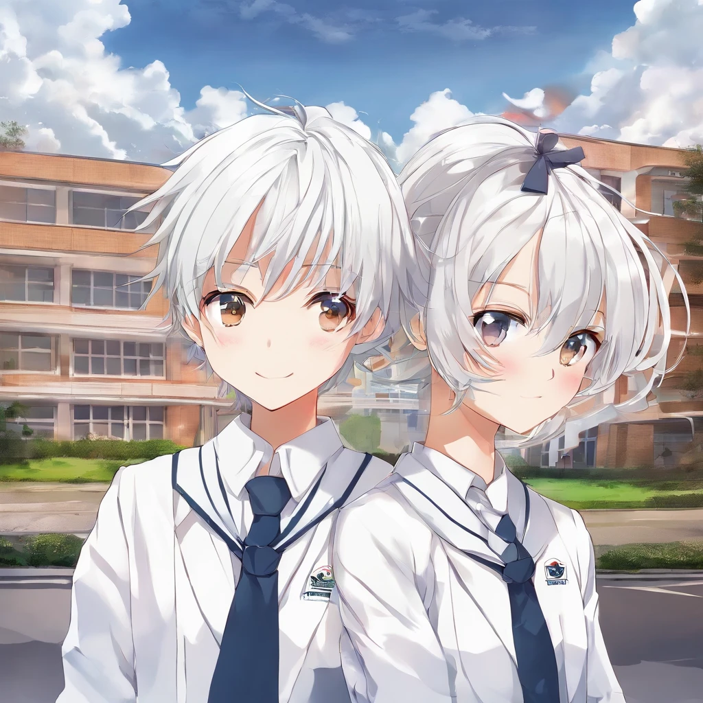 (There was a boy and a girl in a white school uniform, Masterpiece, Best quality:1.5), Super detail, Cinematic lighting, hdr, illustration,The love of youth on campus，In the classroom at sunset , Highly detailed, High contrast, Golden ratio composition, epic view, Masterpiece,style of anime，Cartoon