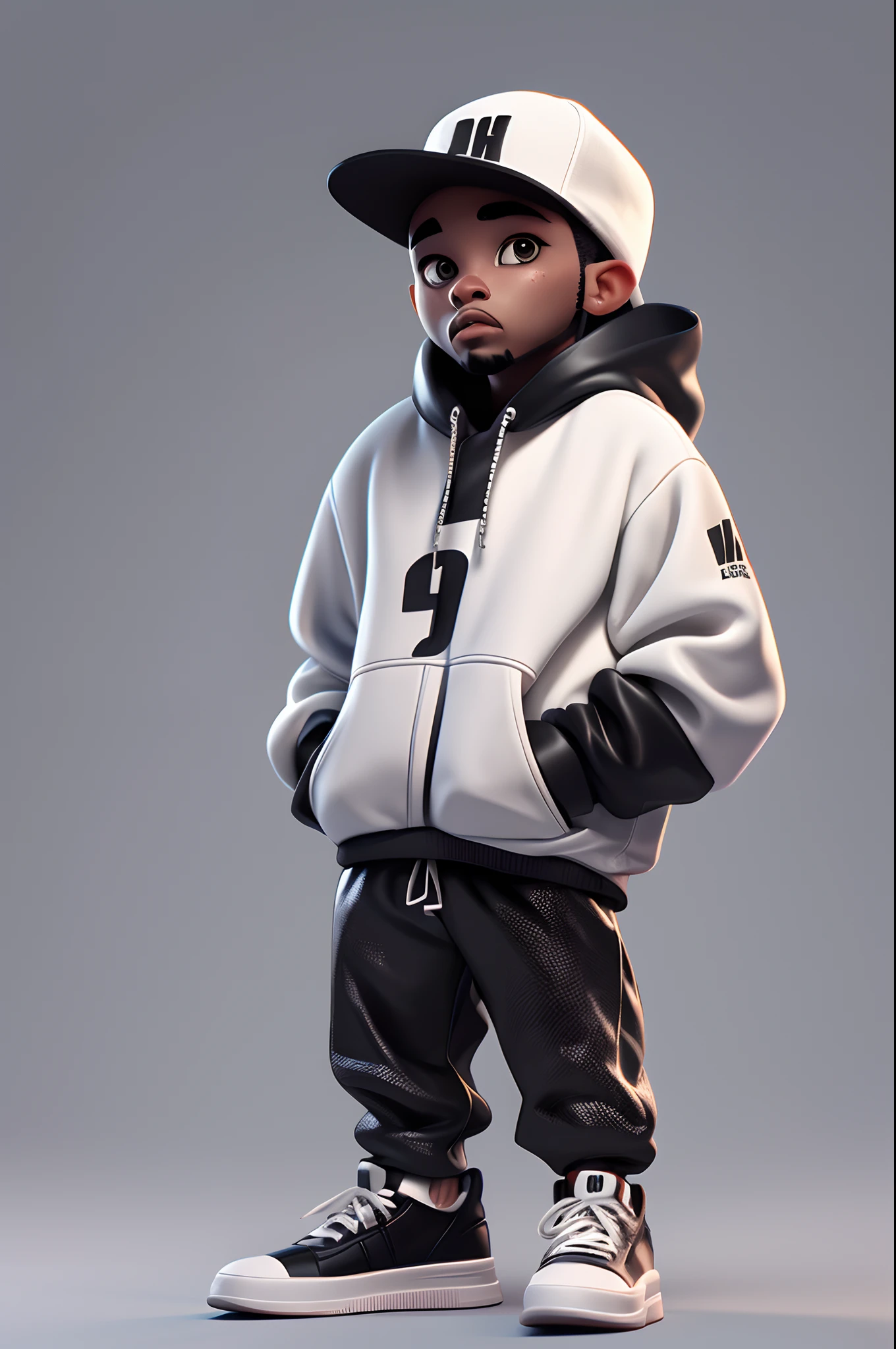 3dcharacter,rapper man,hip hop style, rapper, (full body:1.2),simple background, masterpiece,best quality,(white background:1.1)