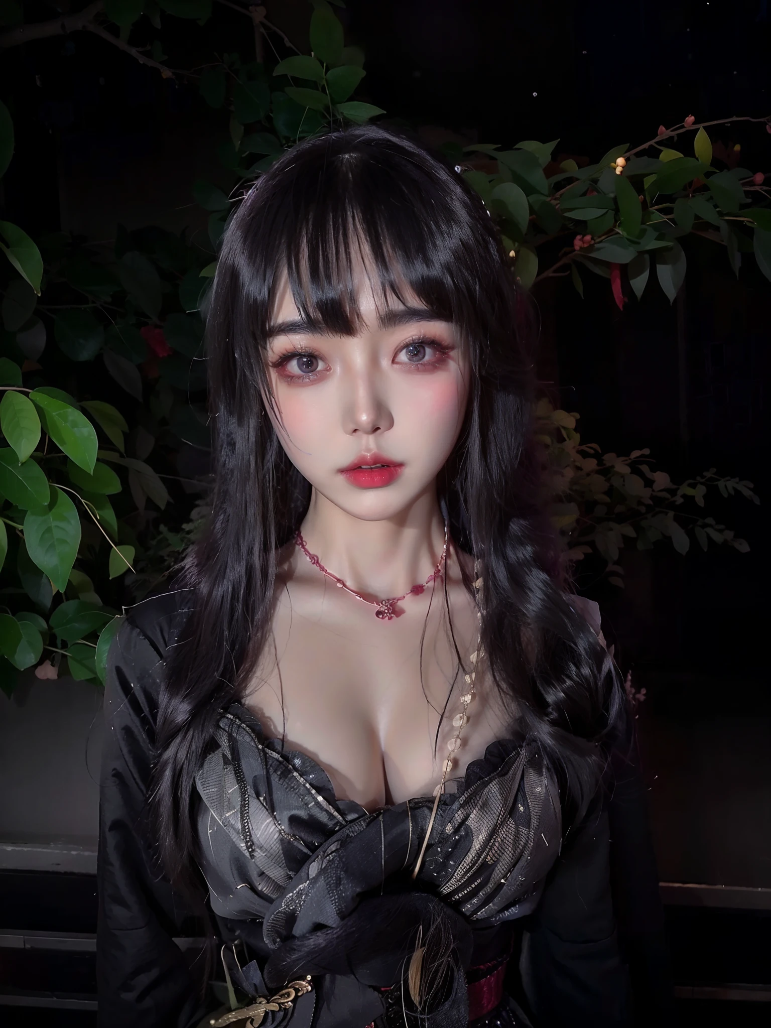 Long hair Alawi woman in black dress and necklace, Gorgeous young Korean woman, beautiful Korean women, lalisa manobal, Korean girl, Choi Hyun-hwa, 8k selfie photograph, Beautiful young Korean woman, ulzzangs, xintong chen, Yoshitomo Nara, jaeyeon nam