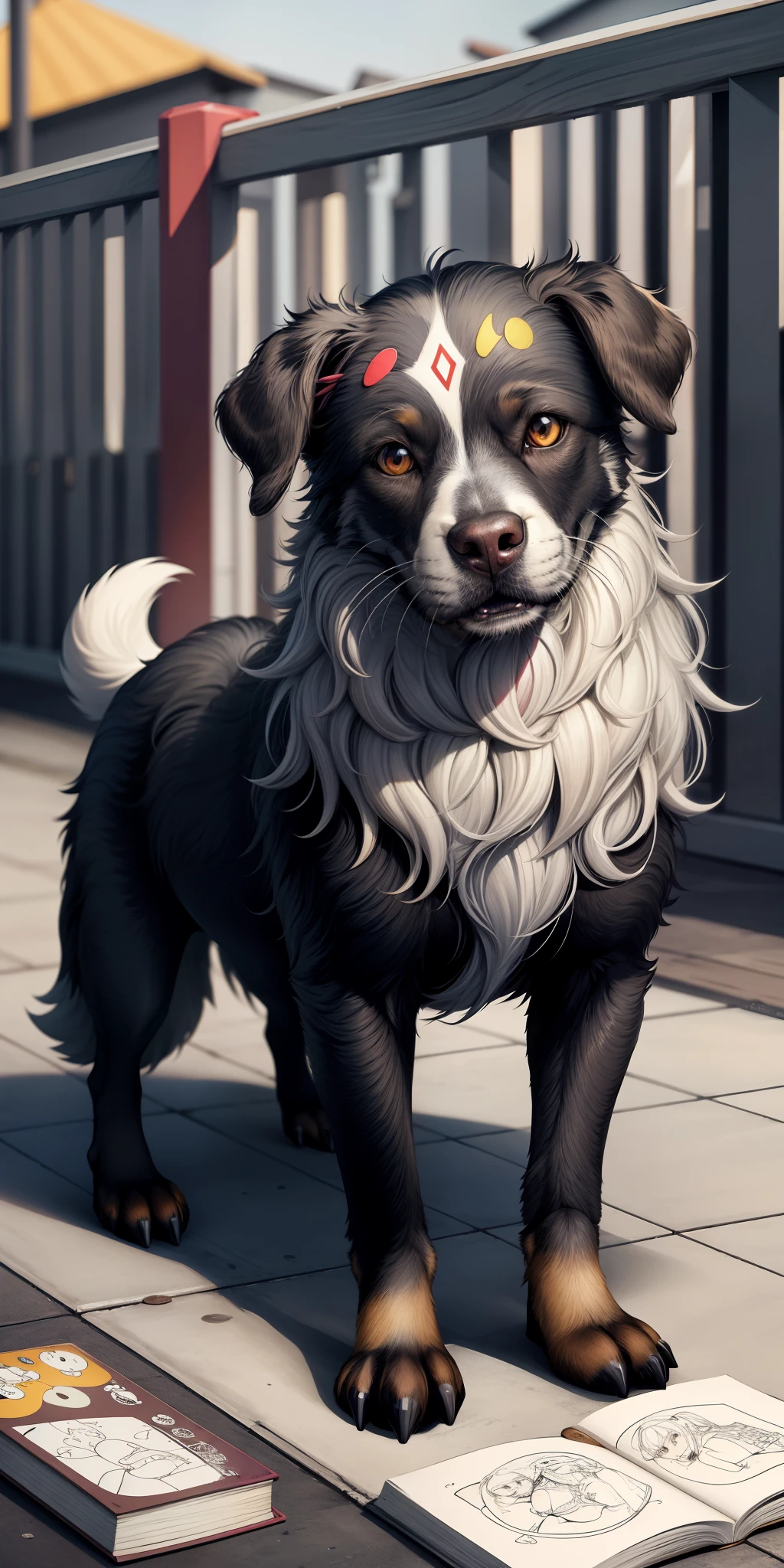 Dog for a coloring, linhas em negrito, linhas escuras, estilo disney, simetrico, fundo branco, Arte de linha limpa, arte de linha fina, preto e branco, livro de colorir, sem sombreamento, sem tons de cinza, somente linhas