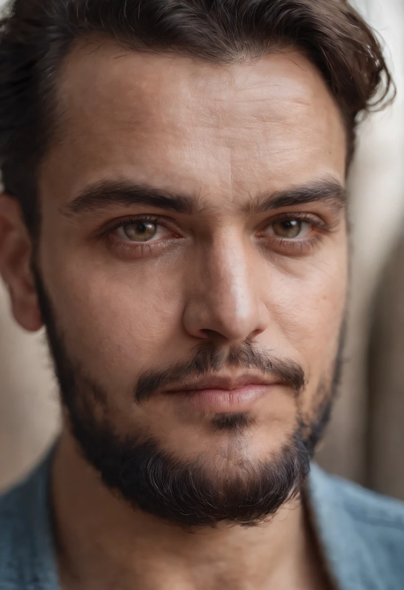 A symmetric portrait , Photo of Sinbad , wrinkled, weathered, with piercing eyes, detailed face, high details, photography, dark studio, rim light, Nikon D850, 50mm, f/1.4