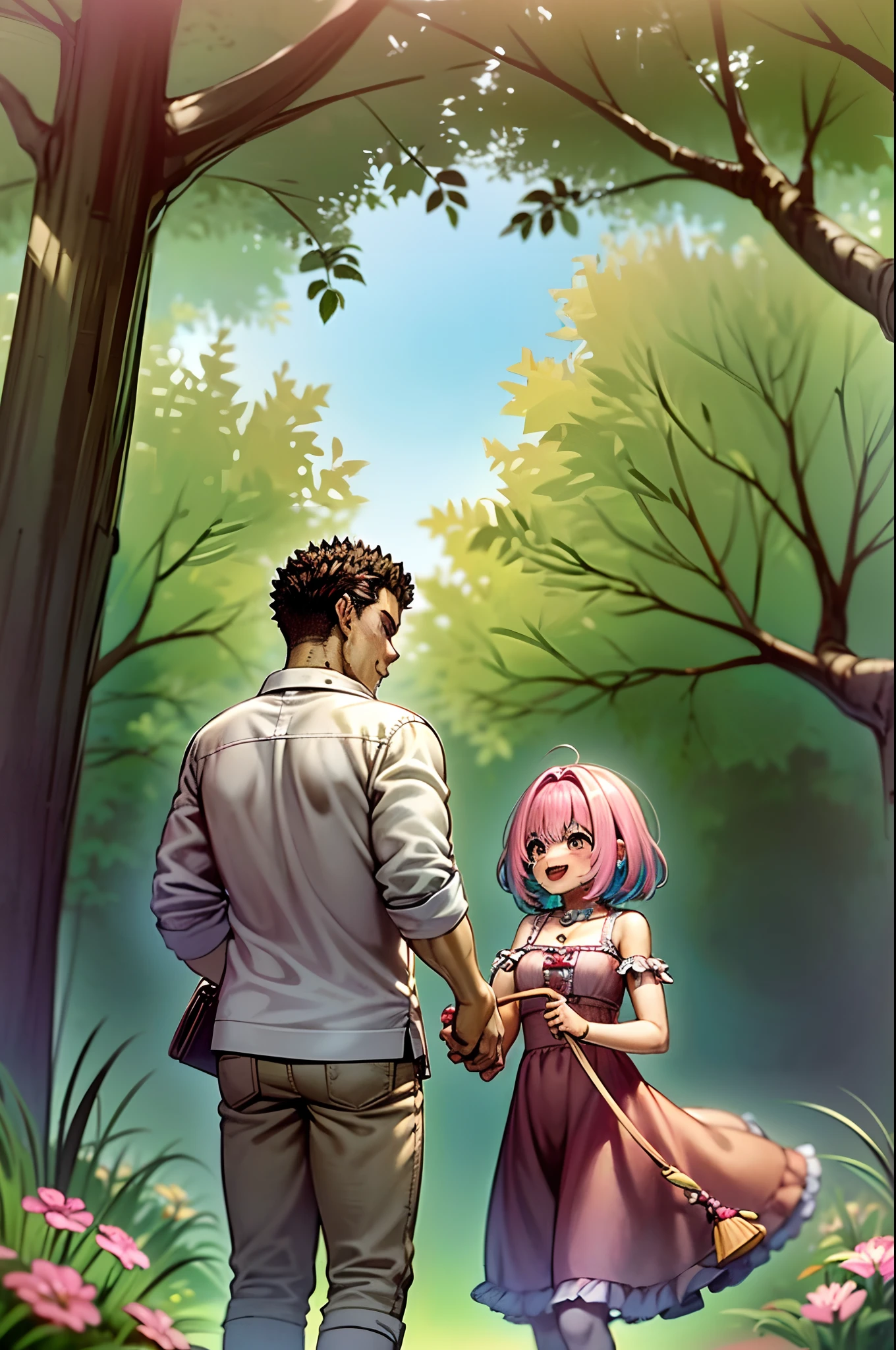 (a happy family in a picnic garden),(riamu as a motherly figure),(riamu and her husband spending quality time),(a couple enjoying the outdoors),(riamu's children playing and having fun),(guts as a loving and caring father),(a loving husband and wife),(riamu and her son sharing a joyful bond),(a happy and harmonious family),(the joyful laughter of children),(the warmth of family bonds),(a picturesque garden scene),(the vibrant colors of nature),(the soft sunlight filtering through the trees),(a peaceful and serene atmosphere),(guts and riamu surrounded by blooming flowers),(the scent of freshly cut grass),(a delicious picnic spread with a variety of food),(the sound of birds chirping),(the feeling of grass beneath their feet),(the love and happiness radiating from the family),(a moment of pure joy and togetherness),(a snapshot of a perfect family outing),(a memory to be cherished forever)