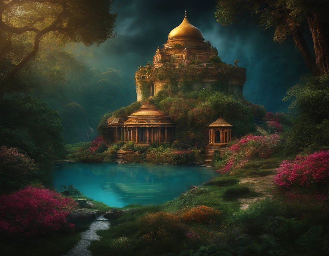 Uma imagem de sonho, as if it were an image of an imaginary world.