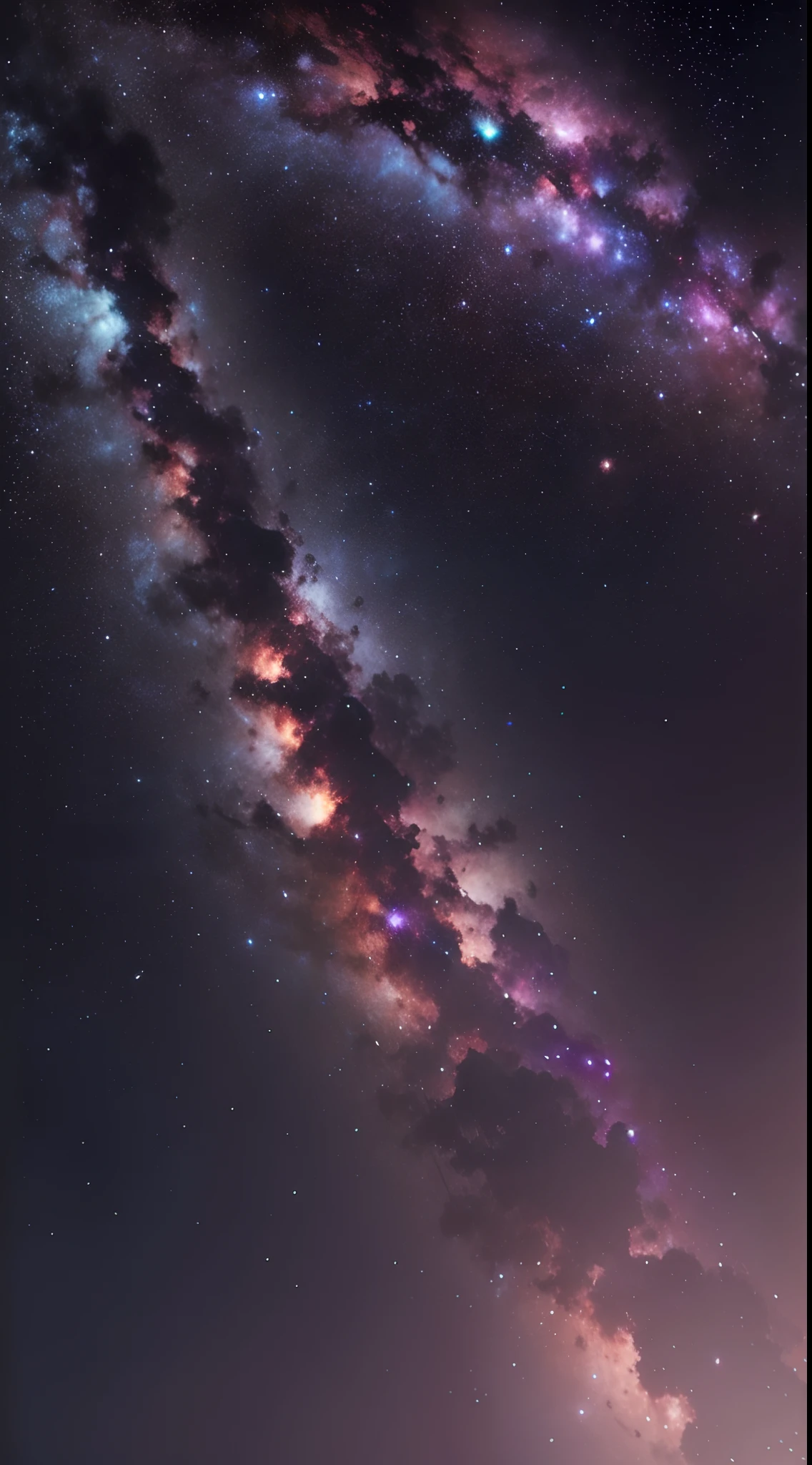 {{obra maestra}}, mejor calidad, fondo de pantalla CG unidad 8k extremadamente detallado, cinematography lighting, destello de lente,detalle, purpura, particulas, stars, galaxy, nebulosas moradas, landscape, hermoso, gamma morados