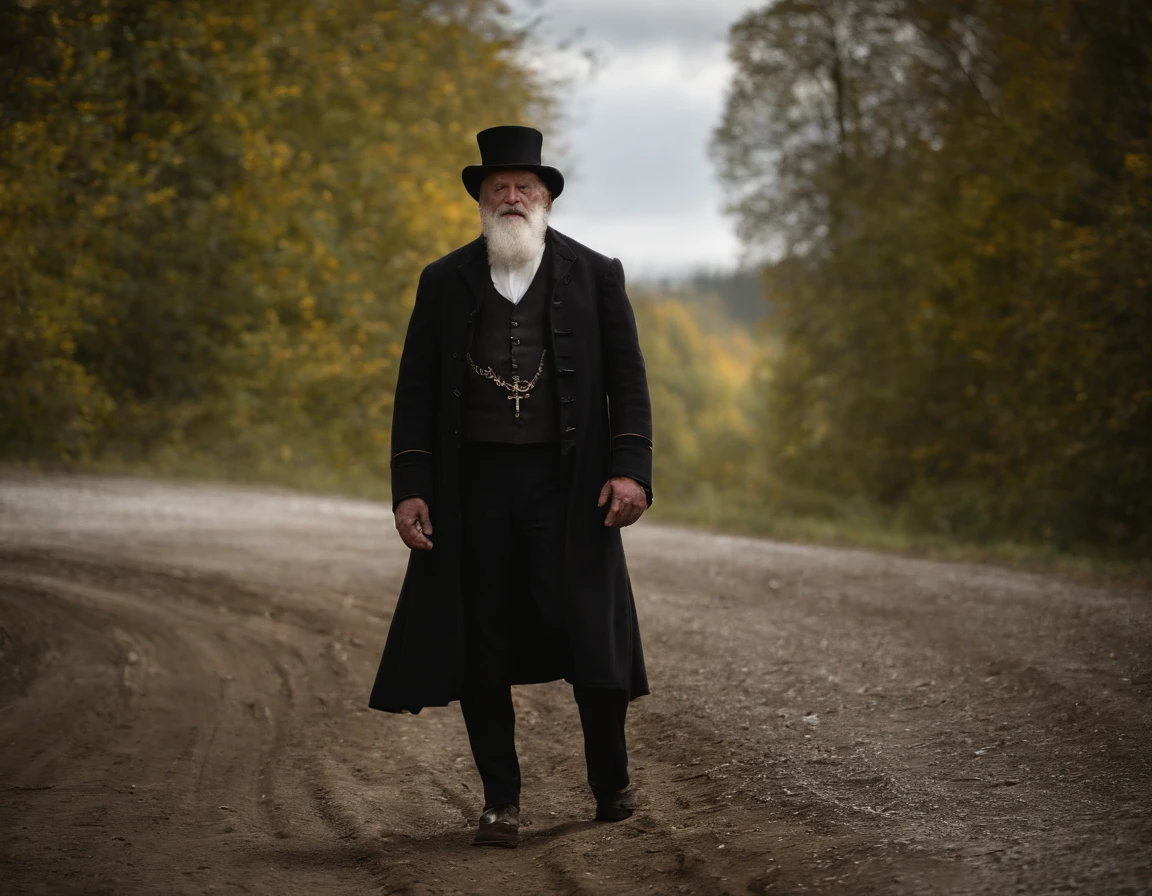 HD masterpiece, beste-Qualit, high resolucion, 4k, religion, (((un vieux homme nu de 70 ans))) avec une (Barbe blanche), traits du visage forts, torse poilu, fat, marche dans le sable. (Clothes : aucun), brumes volumineuses, nuit profonde, brume, background : brume et vapeur verte