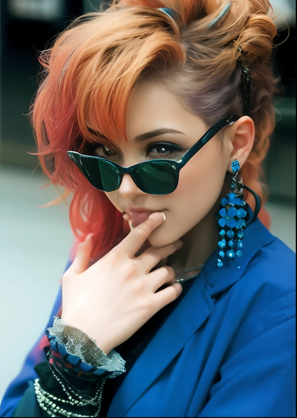 Girl, colorfull hair
