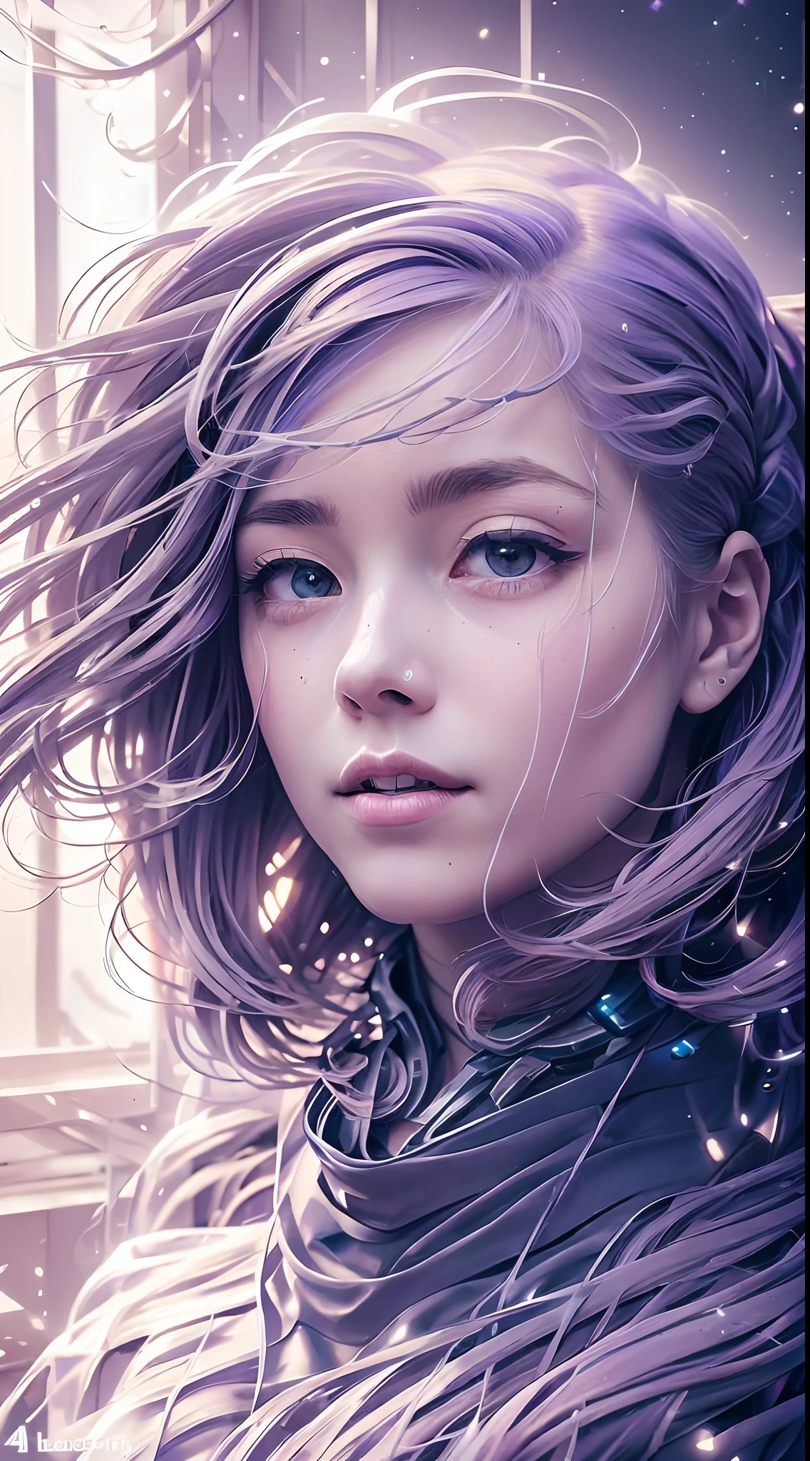 Stable diffusion cues:
lavender hair, Light blue eyes, A woman wearing a red and white mech, Metallic texture, (Best quality,4K,A high resolution,Masterpiece:1.2), Ultra-detailed, Realistic:1.37, sportrait, Vibrant colors, Soft lighting, ruined city in the background
