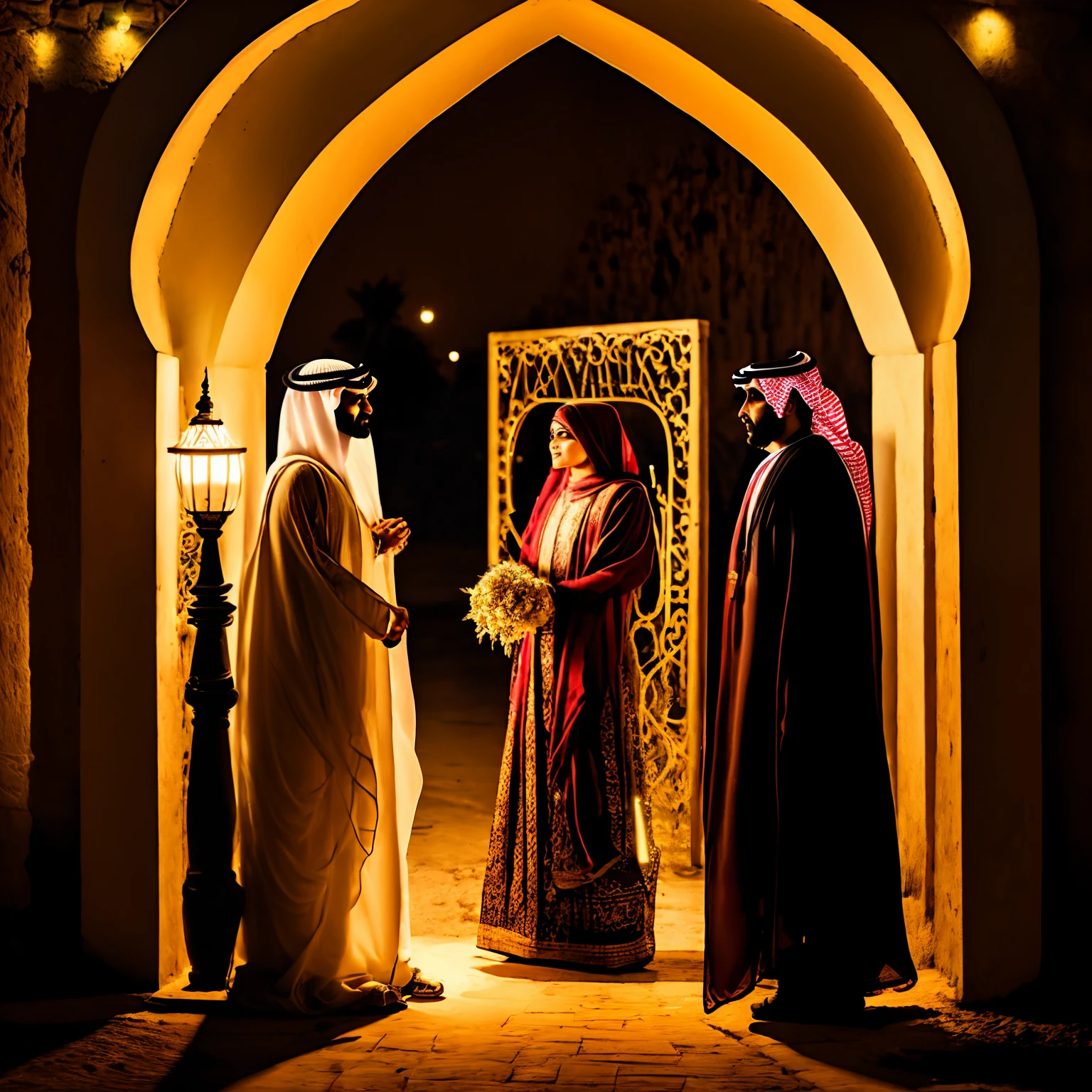 (masterpiece), best quality, expressive eyes, perfect face, Arabian, details, party,Birthday party, with mother and men surrounding her, Hijab, big titts, full body massage Dubai UAE, birthday party , dress short,table, standing, , ,strapon on the